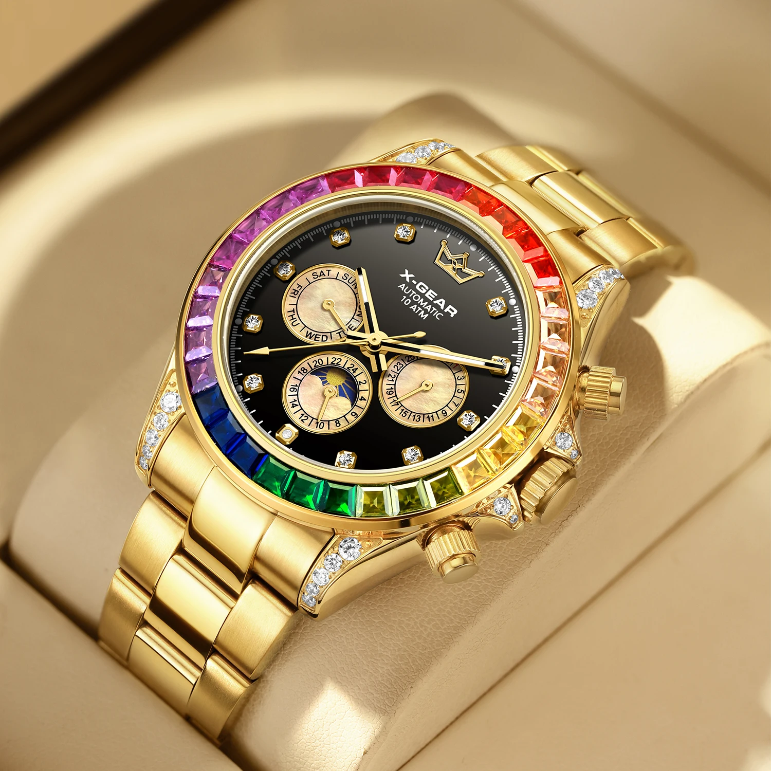 Luxury Men's Watch X-GEAR Brand Fashion Clock Stainless Steel Strap Shiny Dial Men's Gift
Luxury Men's Watch X-GEAR Brand Fashion Clock Stainless Steel Strap Shiny Dial Men's Gift