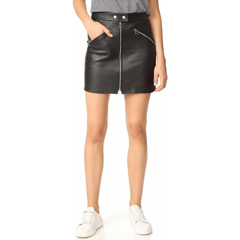 Women's Lambskin 100% Handmade Leather Hot Skirt Stylish Soft Black Short Skirt
Women's Lambskin 100% Handmade Leather Hot Skirt Stylish Soft Black Short Skirt