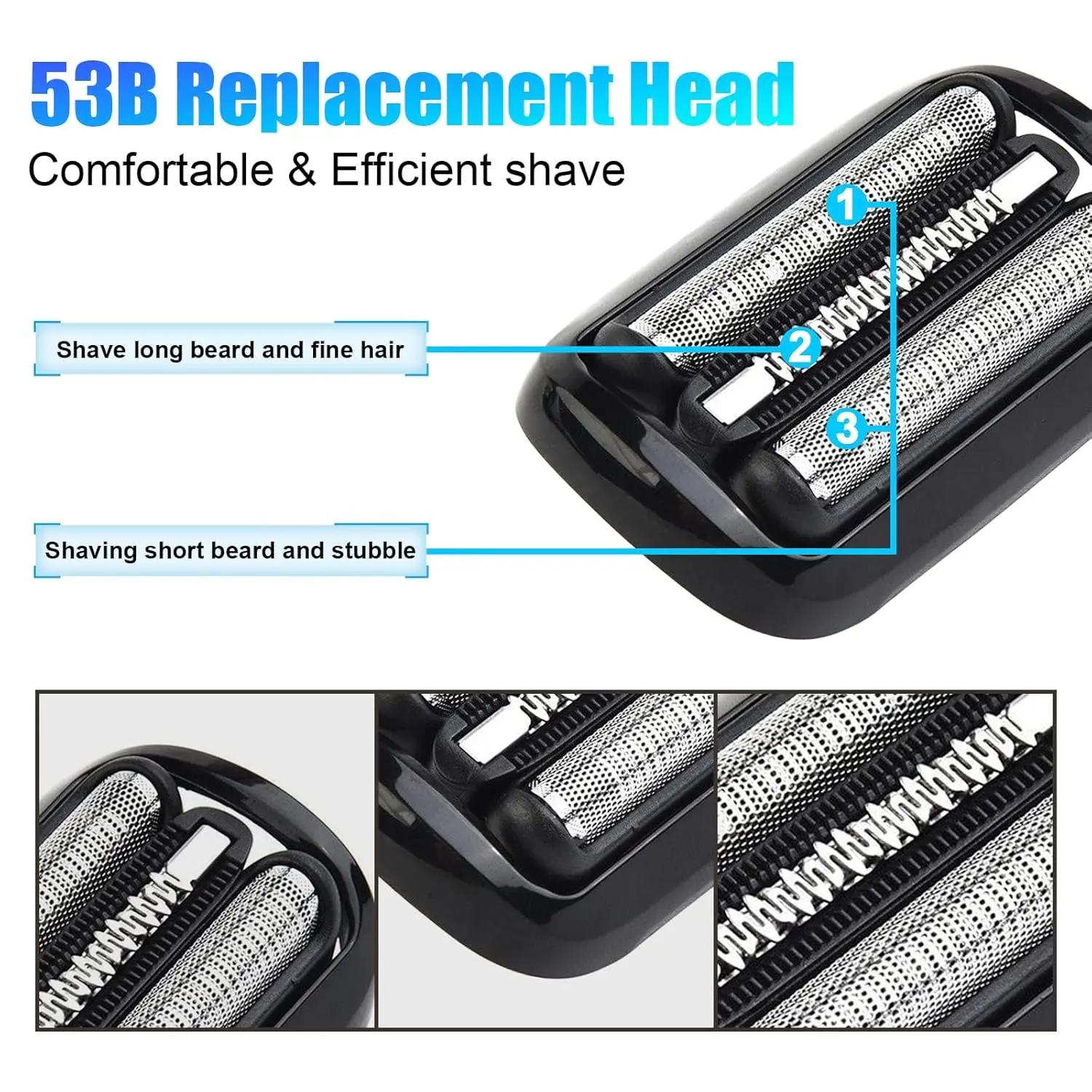 Replacement Head 53B Compatible For S5 Electric Shavers S6 Foil & Cutter for 6072cc, 6090cc, 6020s, 5018s, 5049cs
Replacement Head 53B Compatible For S5 Electric Shavers S6 Foil & Cutter for 6072cc, 6090cc, 6020s, 5018s, 5049cs