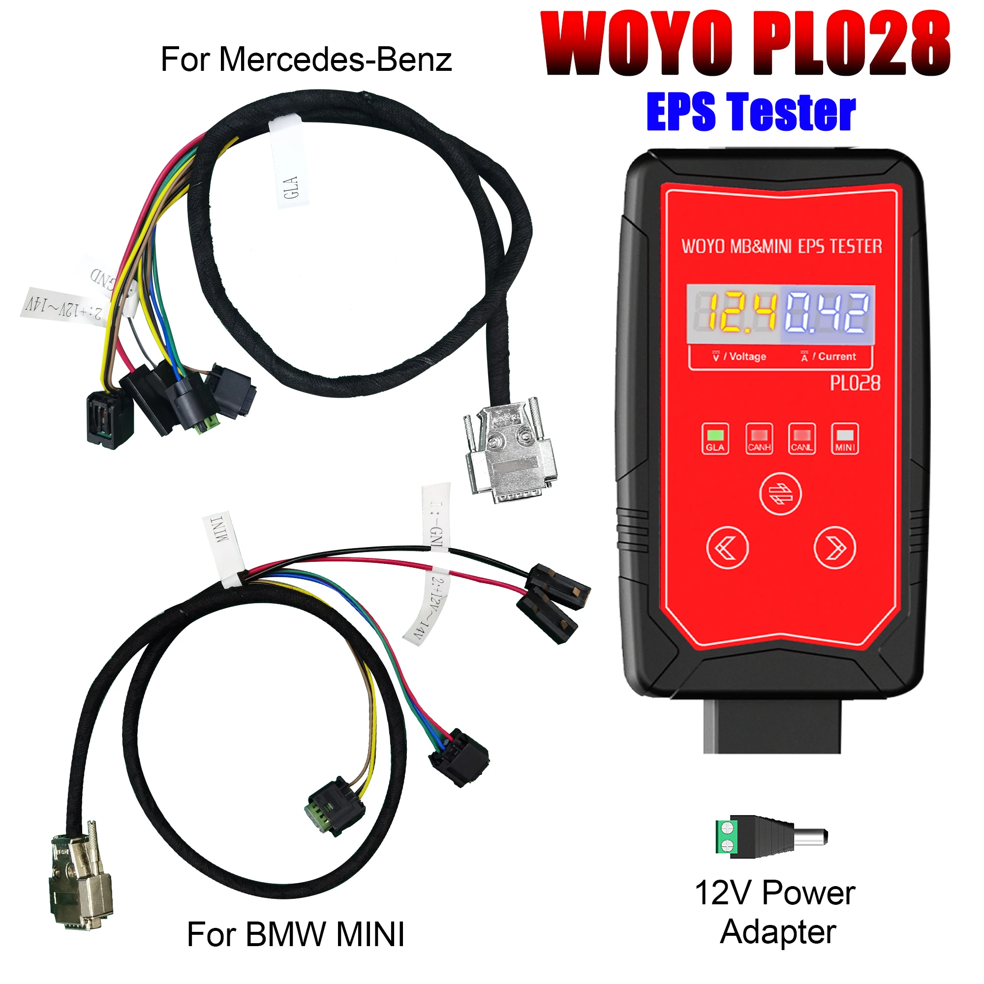 WOYO PL028 for Mercedes Benz & BMW MINI EPS Tester Steering Rack Detector Motor Device Driver Tester Car Diagnostic Tools
WOYO PL028 for Mercedes Benz & BMW MINI EPS Tester Steering Rack Detector Motor Device Driver Tester Car Diagnostic Tools