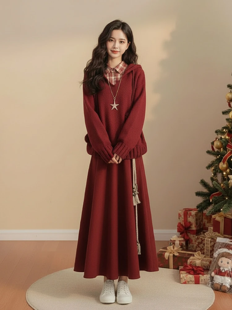 Красная Cisas, зимняя повседневная женская толстовка с капюшоном в клетку, большие размеры, широкие брюки, антивозрастной комплект из футболки, ансамбль Faion
Красная Cisas, зимняя повседневная женская толстовка с капюшоном в клетку, большие размеры, широкие брюки, антивозрастной комплект из футболки, ансамбль Faion