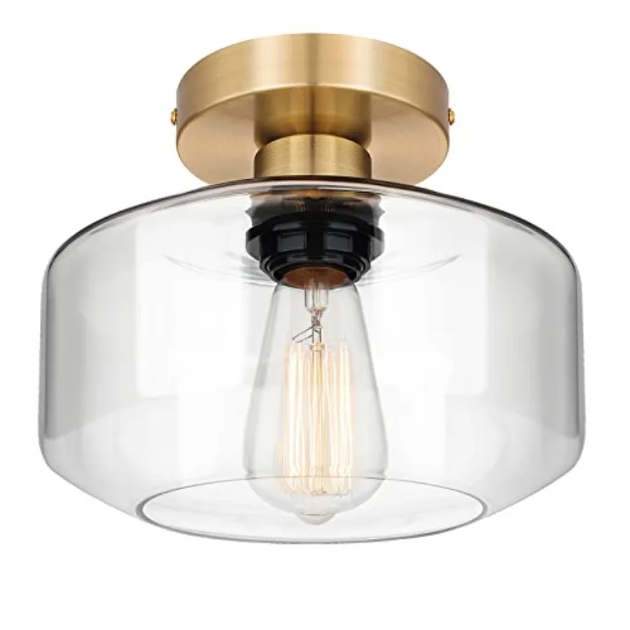 Industrial Semi Flush Mount Ceiling Light, Clear Glass Pendant Lamp Shade, Farmhouse Lighting Hallway, Vintage Hanging Light Fi
Industrial Semi Flush Mount Ceiling Light, Clear Glass Pendant Lamp Shade, Farmhouse Lighting Hallway, Vintage Hanging Light Fi