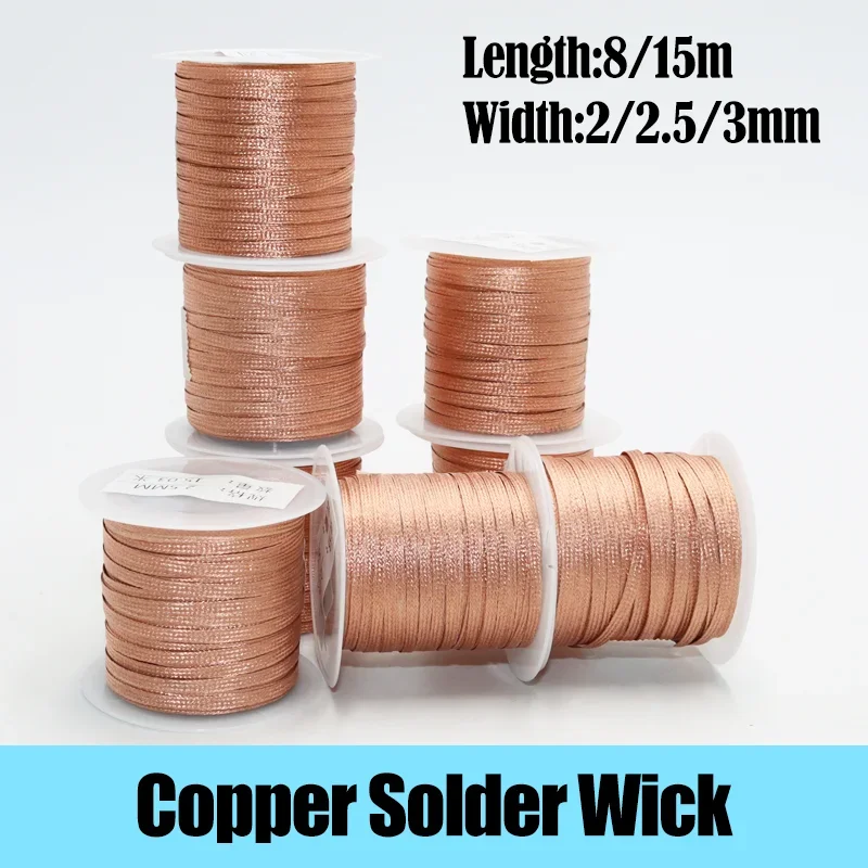 8/15M Desoldering Braid Tape Copper Wire Welding Solder Remover PCB Circuit Board Soldering Wick Tin Lead Cord Flux Repair Tool
8/15M Desoldering Braid Tape Copper Wire Welding Solder Remover PCB Circuit Board Soldering Wick Tin Lead Cord Flux Repair Tool