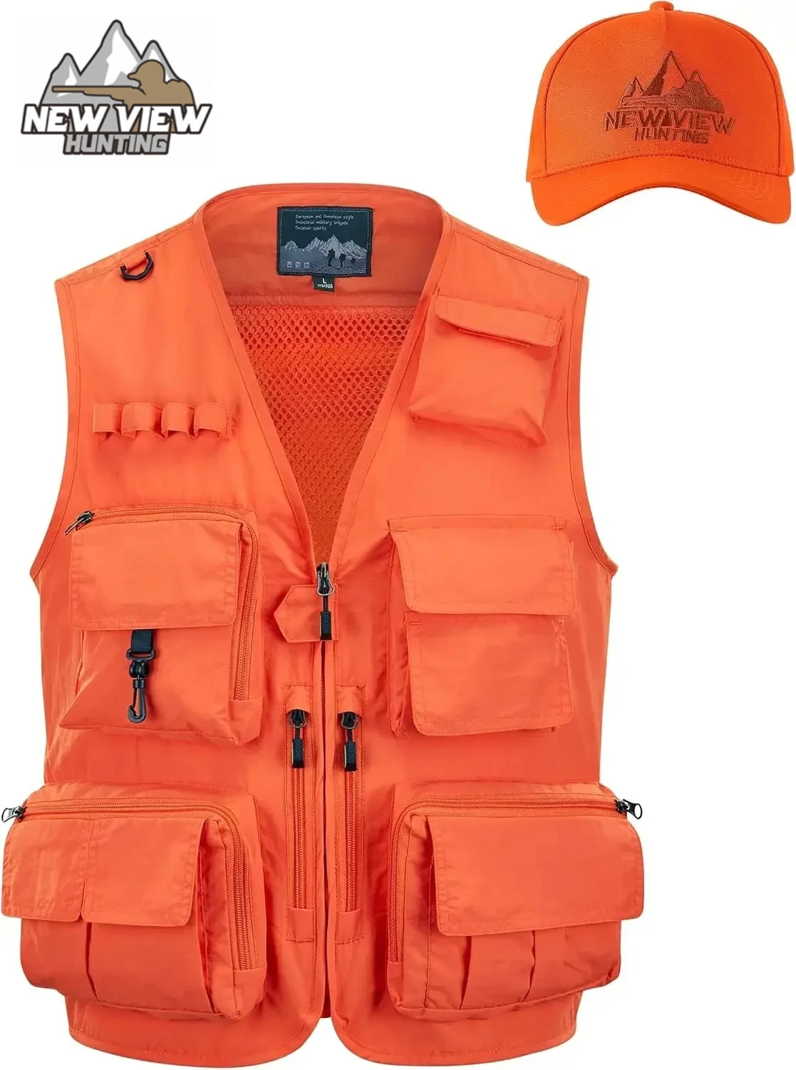 NEW VIEW Blaze Orange Hunting Vest and Logo Hat Set, Polyester Safety Vest for Hunters with Pockets
NEW VIEW Blaze Orange Hunting Vest and Logo Hat Set, Polyester Safety Vest for Hunters with Pockets