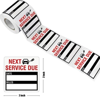100-300pcs/roll Oil Change Maintenance Service Reminder Stickers Window Sticker Adhesive Labels Car Sticker
