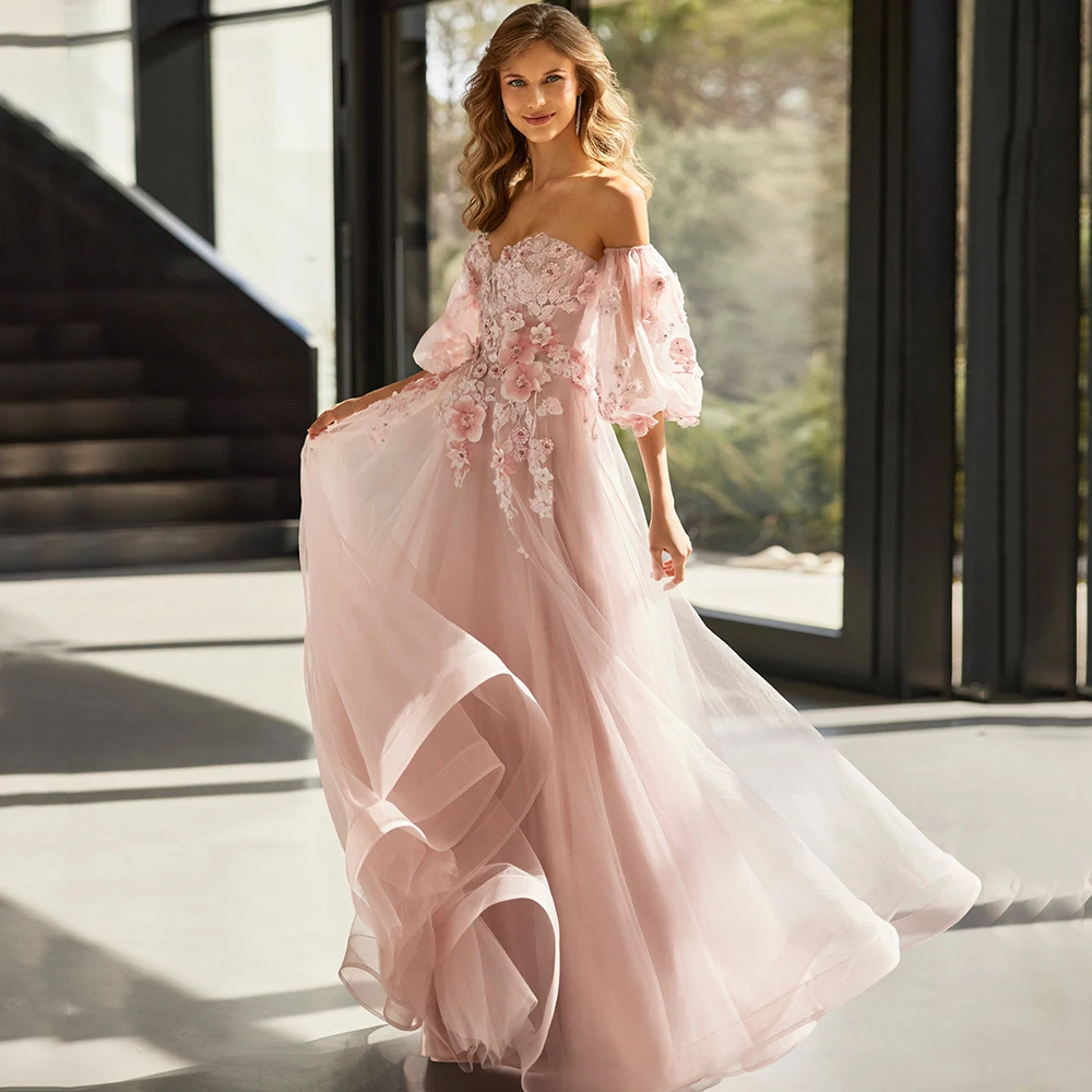 Arya Pink Sweetheart Tulle Evening Dress Exquisite Applique A-Line Floor Length Women Custom Made Sexy Backless Lace Up Gowns
Arya Pink Sweetheart Tulle Evening Dress Exquisite Applique A-Line Floor Length Women Custom Made Sexy Backless Lace Up Gowns