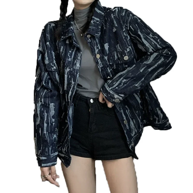 Denim Jacket Women Vintage Loose Ripped Hole Denim Coats and Jackets Women Autumn Casual Long Sleeve Jacket
Denim Jacket Women Vintage Loose Ripped Hole Denim Coats and Jackets Women Autumn Casual Long Sleeve Jacket