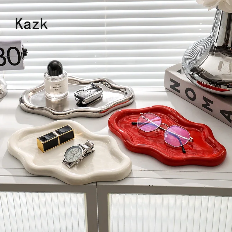 Creative Irregular Ceramic Tray High End Keywheel Jewelry Storage Trays Decorative Dim Sum Dessert Plate Aromatherapy Tray
Creative Irregular Ceramic Tray High End Keywheel Jewelry Storage Trays Decorative Dim Sum Dessert Plate Aromatherapy Tray