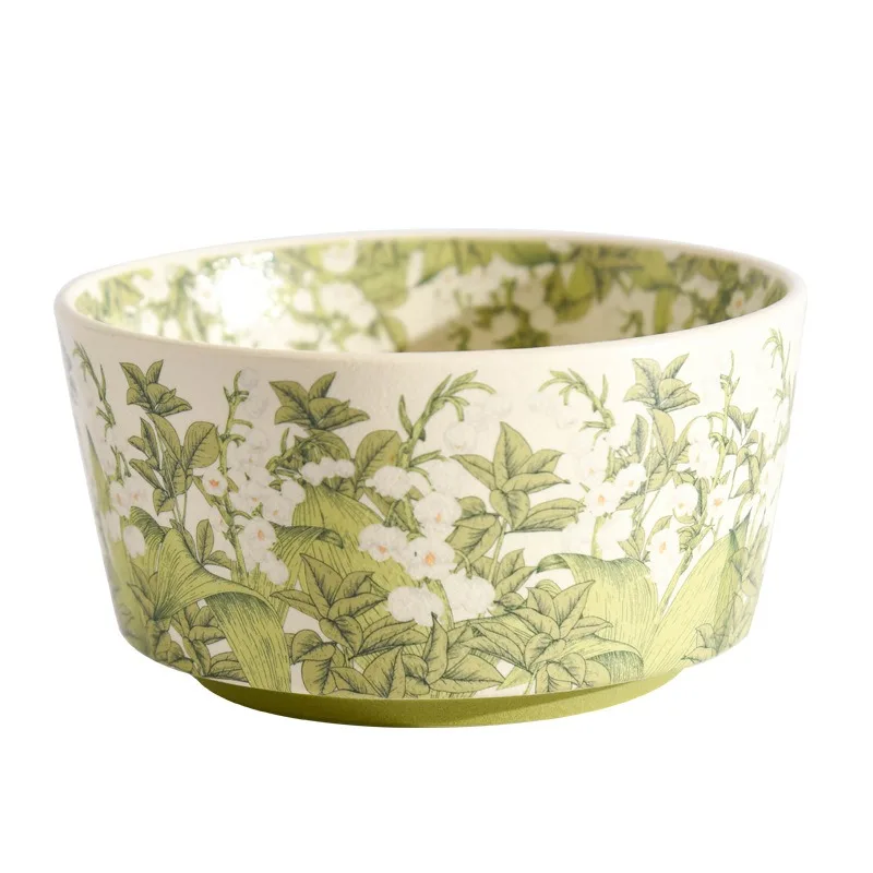 Green Lily of the Valley Bowl Household Rice Bowl Dessert Bowl Ceramic Tableware Household Rice High Texture Cream
Green Lily of the Valley Bowl Household Rice Bowl Dessert Bowl Ceramic Tableware Household Rice High Texture Cream