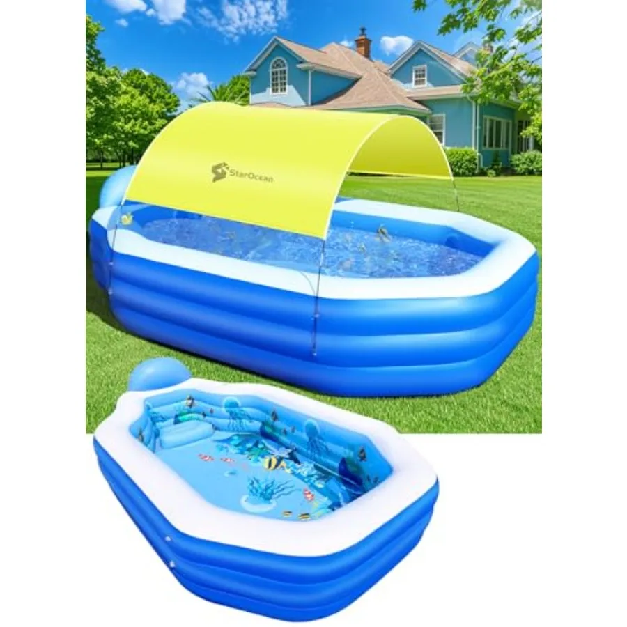 2026 Inflatable Pool with Canopy for Backyard Use, PVC Yellow Pool with Seats and Backrest, Durable Thickened Material, 118x75x
2026 Inflatable Pool with Canopy for Backyard Use, PVC Yellow Pool with Seats and Backrest, Durable Thickened Material, 118x75x