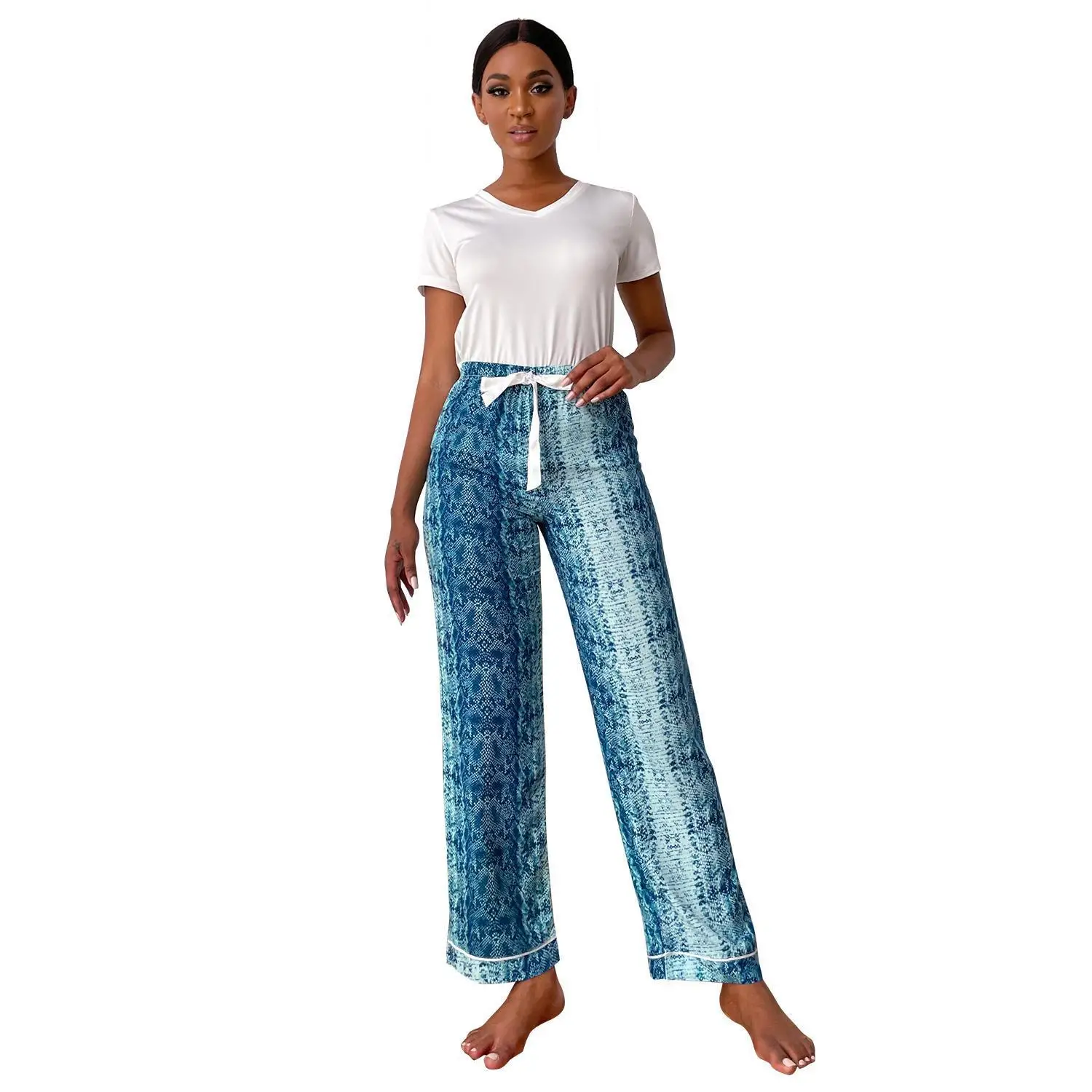 Pajamas For Women In Spring And Autumn, Thin Casual Short Sleeved Pants, Home Wear Set, Can Be Worn Externally, Pamas
Pajamas For Women In Spring And Autumn, Thin Casual Short Sleeved Pants, Home Wear Set, Can Be Worn Externally, Pamas