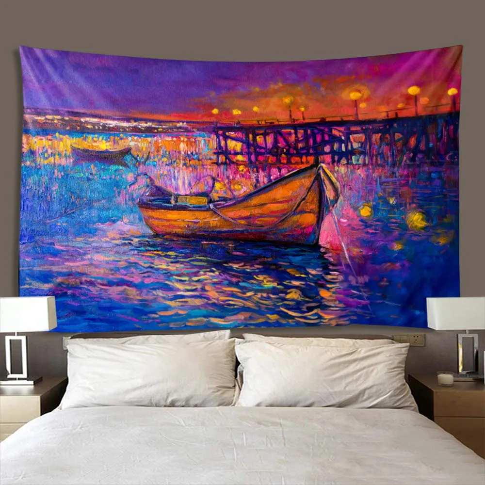 Ocean Landscape Oil Painting Tapestry Home Fabric Decoration Living Room Bedroom Office Polyester Fiber Poster
Ocean Landscape Oil Painting Tapestry Home Fabric Decoration Living Room Bedroom Office Polyester Fiber Poster