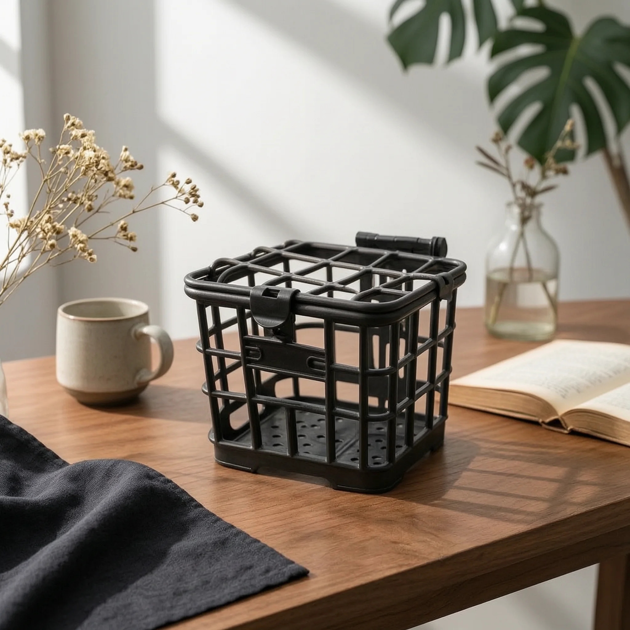 Front Bike Basket Mounting Hardware Handlebar Basket Bike Accessory Rigid Black