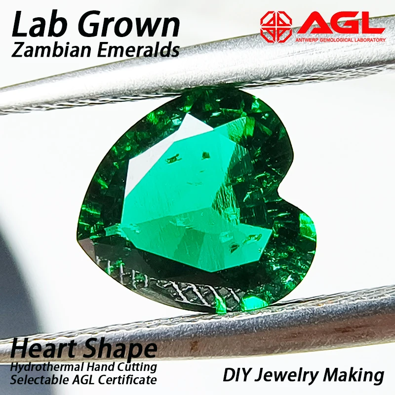 Lab Grown Zambian Emeralds Heart Shape Gemstone for DIY Advanced Jewelry Making Inlay Ring Necklace Selectable AGL Certificate
Lab Grown Zambian Emeralds Heart Shape Gemstone for DIY Advanced Jewelry Making Inlay Ring Necklace Selectable AGL Certificate