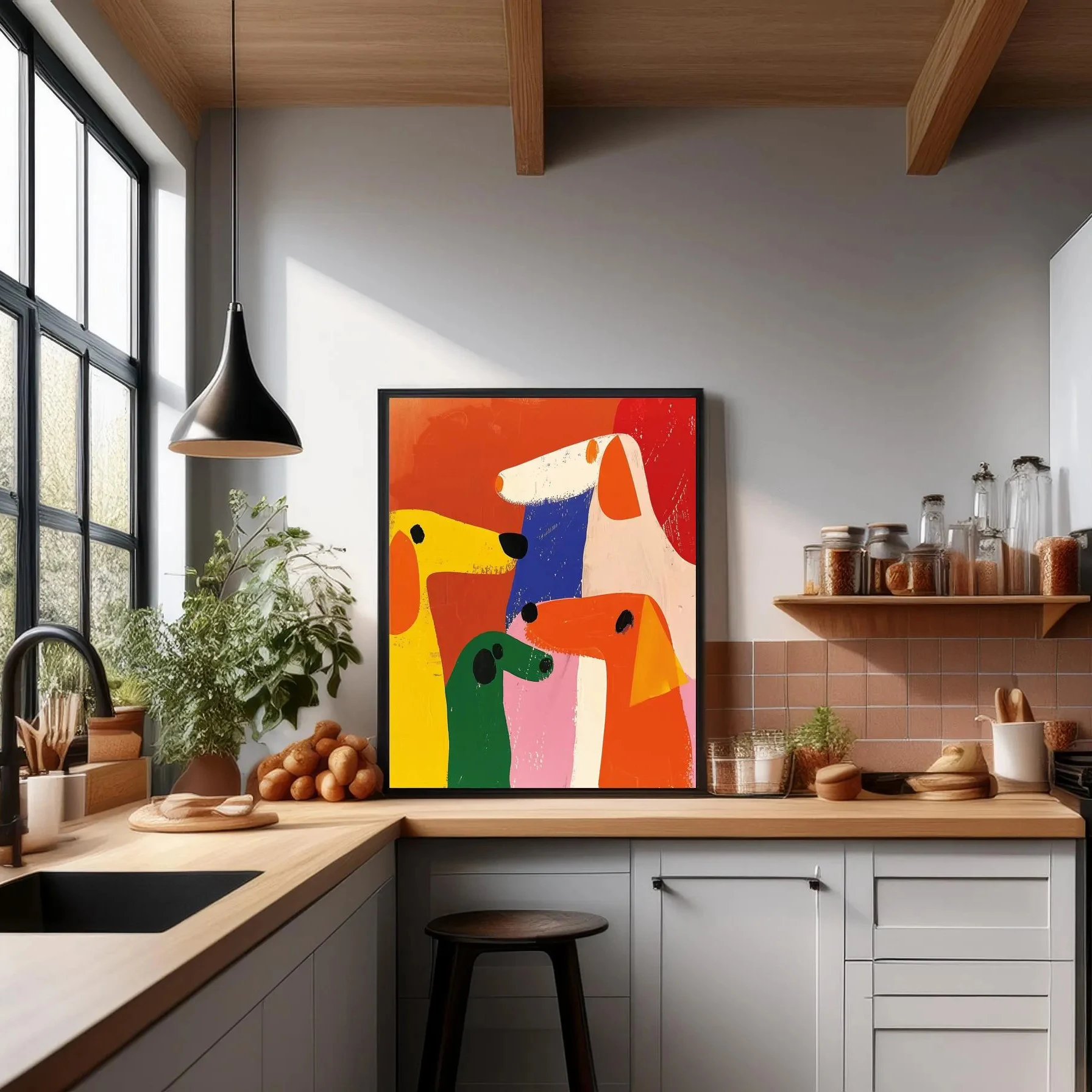 Colorful abstract dog poster minimalist pet wall painting for children's room living room modern animal illustration home decor
Colorful abstract dog poster minimalist pet wall painting for children's room living room modern animal illustration home decor