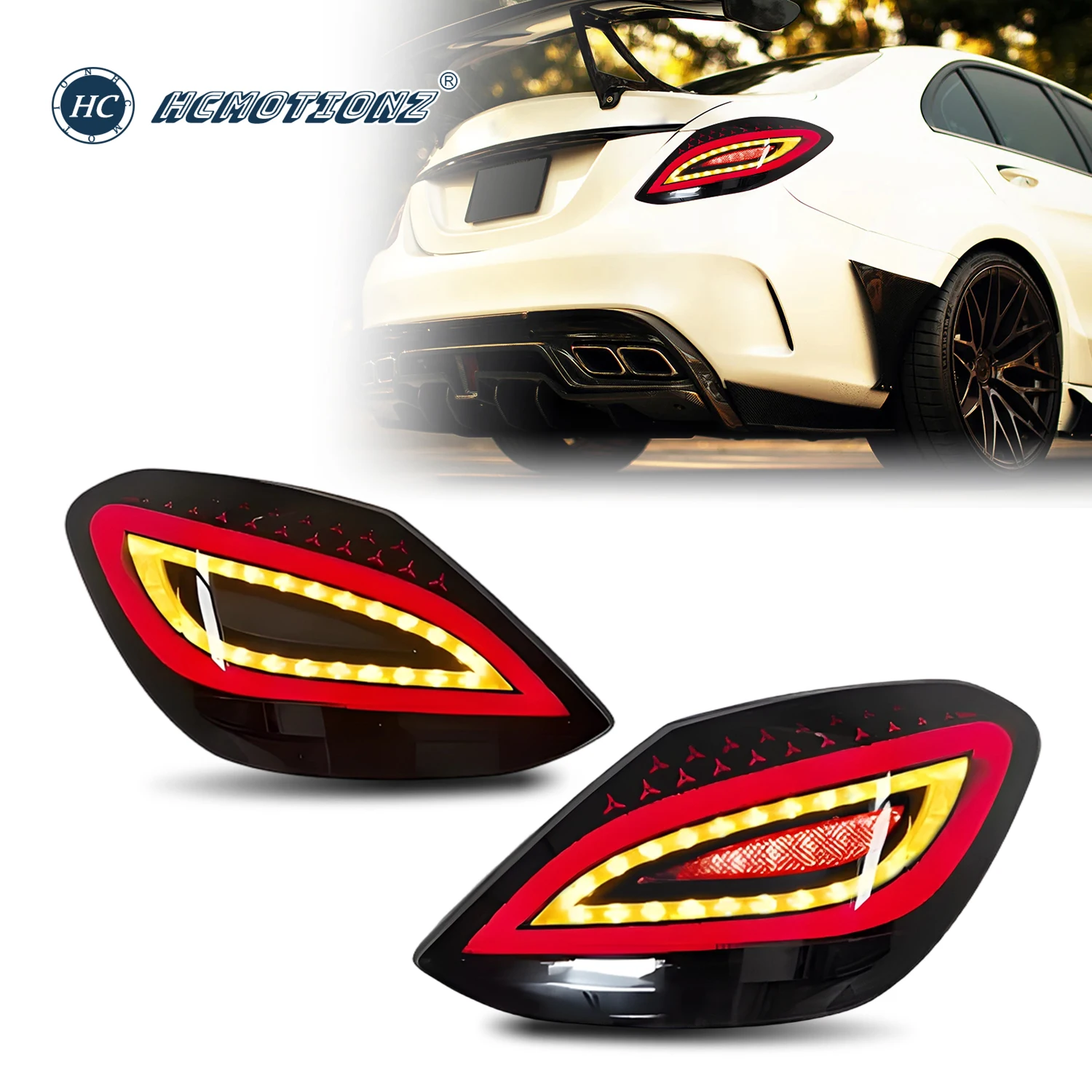 HCMOTIONZ LED Tail Lights for Mercedes-Benz C-Class 2015-2021 W205 DRL Start up Animation Rear Lamps Assembly
HCMOTIONZ LED Tail Lights for Mercedes-Benz C-Class 2015-2021 W205 DRL Start up Animation Rear Lamps Assembly