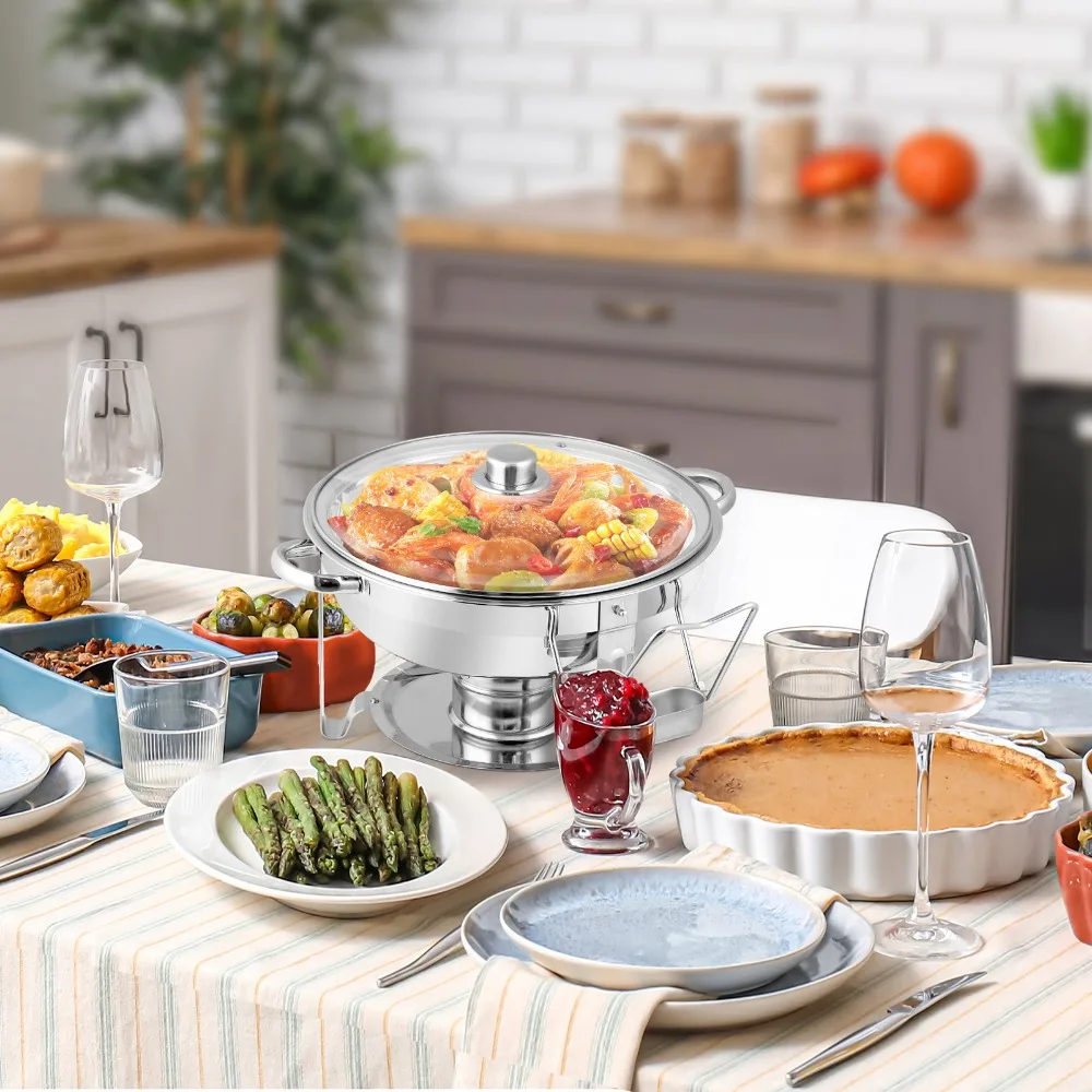 Набор из 2 жаровни, круглый буфет со стеклянной крышкой и держателем крышки для свадебной вечеринки
Набор из 2 жаровни, круглый буфет со стеклянной крышкой и держателем крышки для свадебной вечеринки