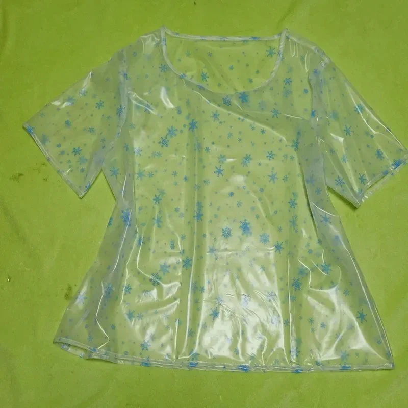 Sexy Transparent PVC Plastic Tops Round Necked Pullover, Soft Smooth Silent Waterproof Erotic T-shirt, Party Nightclub Clubwear
Sexy Transparent PVC Plastic Tops Round Necked Pullover, Soft Smooth Silent Waterproof Erotic T-shirt, Party Nightclub Clubwear