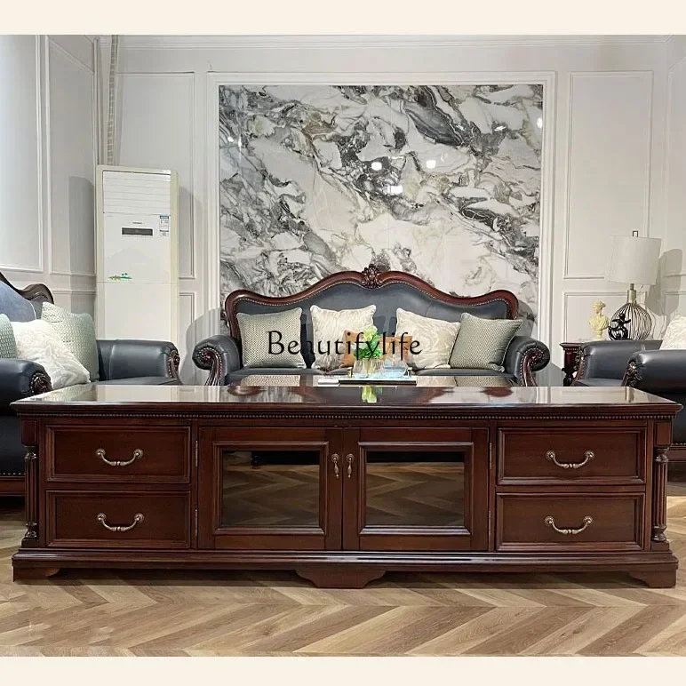 ls 04American country solid wood living room TV cabinet classic Roman column retro engraved storage cabinet
ls 04American country solid wood living room TV cabinet classic Roman column retro engraved storage cabinet