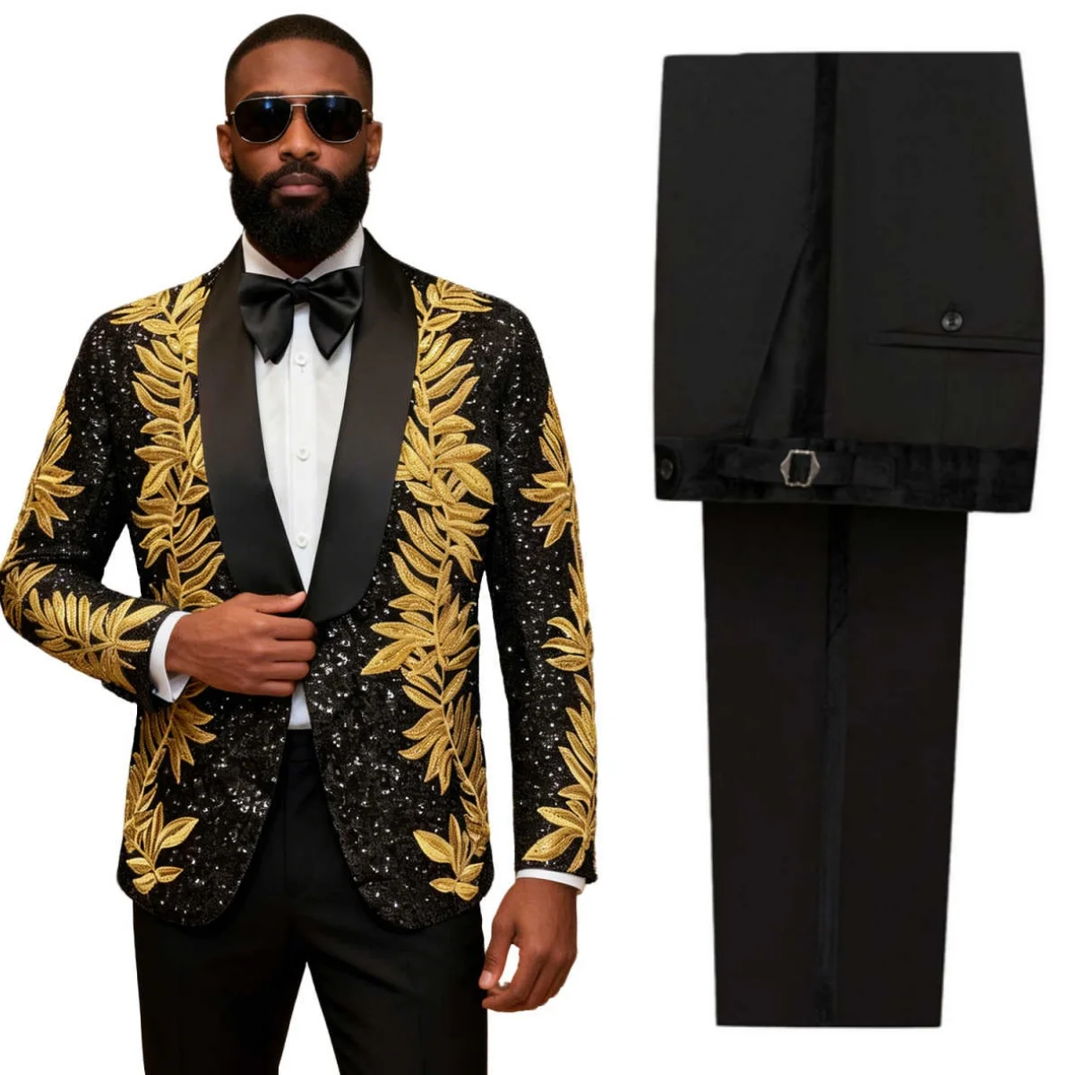 Classic Wedding Tuxedos Appliques 2 PCS Jacket Pants Men Suit Fashion Sequins Shawl Lapel Evening Groom Coat Customized
Classic Wedding Tuxedos Appliques 2 PCS Jacket Pants Men Suit Fashion Sequins Shawl Lapel Evening Groom Coat Customized