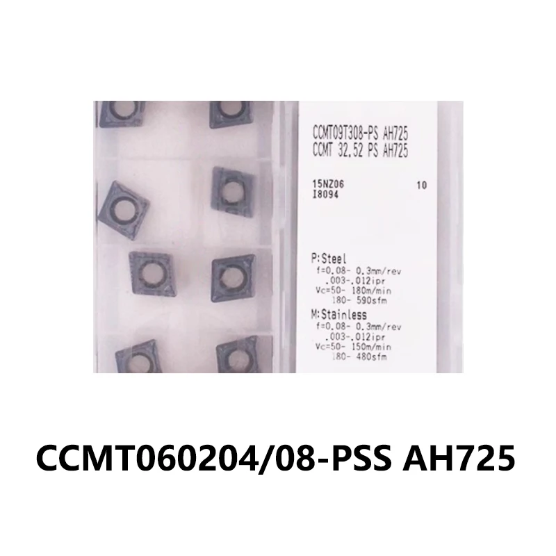 100% Original CCMT060204-PSS AH725 CCMT060208-PSS AH725 Carbide Inserts CCMT 060204 060208 CNC Tools
100% Original CCMT060204-PSS AH725 CCMT060208-PSS AH725 Carbide Inserts CCMT 060204 060208 CNC Tools