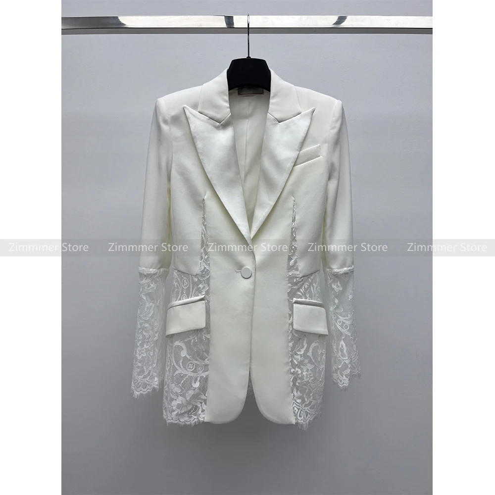 White lace splicing blazer women 24 early autumn new design niche one button foreign loose suit
White lace splicing blazer women 24 early autumn new design niche one button foreign loose suit