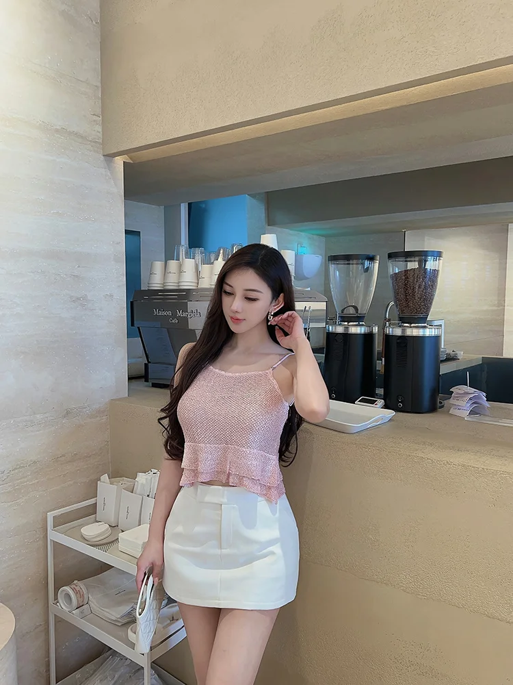 Женский летний топ-жилет из трикотажной пряжи с пайетками, розово-голубой, слитный, приталенный, средней длины, модный
Женский летний топ-жилет из трикотажной пряжи с пайетками, розово-голубой, слитный, приталенный, средней длины, модный