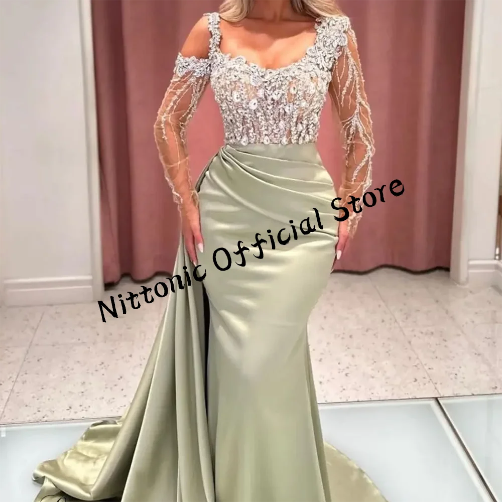 Elegant Scoop Collar Beading Pleat Mermaid Formal Evening Dresses Birthday Party Prom Gowns Customized
Elegant Scoop Collar Beading Pleat Mermaid Formal Evening Dresses Birthday Party Prom Gowns Customized