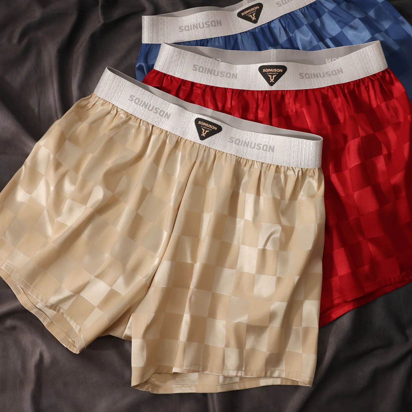 Men's Ice Cool Boxer Shorts 95%Polyester 5%Spandex Checkerboard Design Loose Fit Summer Underwear
Men's Ice Cool Boxer Shorts 95%Polyester 5%Spandex Checkerboard Design Loose Fit Summer Underwear