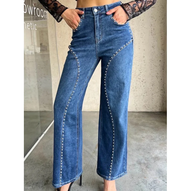 Women's Trendy Streetwear Cowboy Straight Leg Pants Versatile Casual Fashion Nail Bead Design 2026 Style
Women's Trendy Streetwear Cowboy Straight Leg Pants Versatile Casual Fashion Nail Bead Design 2026 Style