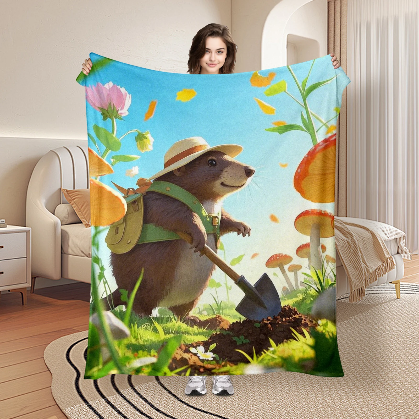 Whimsical Mole Blanket Featuring Hat Shovel Backpack Mushrooms And Flowers For Fun And Comfort Anywhere You Go
Whimsical Mole Blanket Featuring Hat Shovel Backpack Mushrooms And Flowers For Fun And Comfort Anywhere You Go
