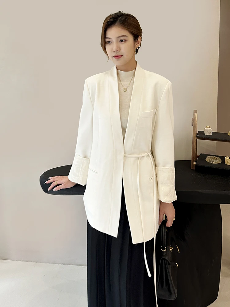 Шерстяной пиджак с воротником-стойкой, не объемный, элегантный крой для офиса и повседневной носки, из полиэфирного волокна, с длинными рукавами, средней длины
Шерстяной пиджак с воротником-стойкой, не объемный, элегантный крой для офиса и повседневной носки, из полиэфирного волокна, с длинными рукавами, средней длины