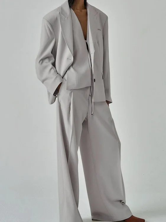 Женский модный комплект для поездок на работу, новый костюм с лацканами Sle Long Sve Notch, жилет с поясом, широкие брюки, комплект футболок
Женский модный комплект для поездок на работу, новый костюм с лацканами Sle Long Sve Notch, жилет с поясом, широкие брюки, комплект футболок