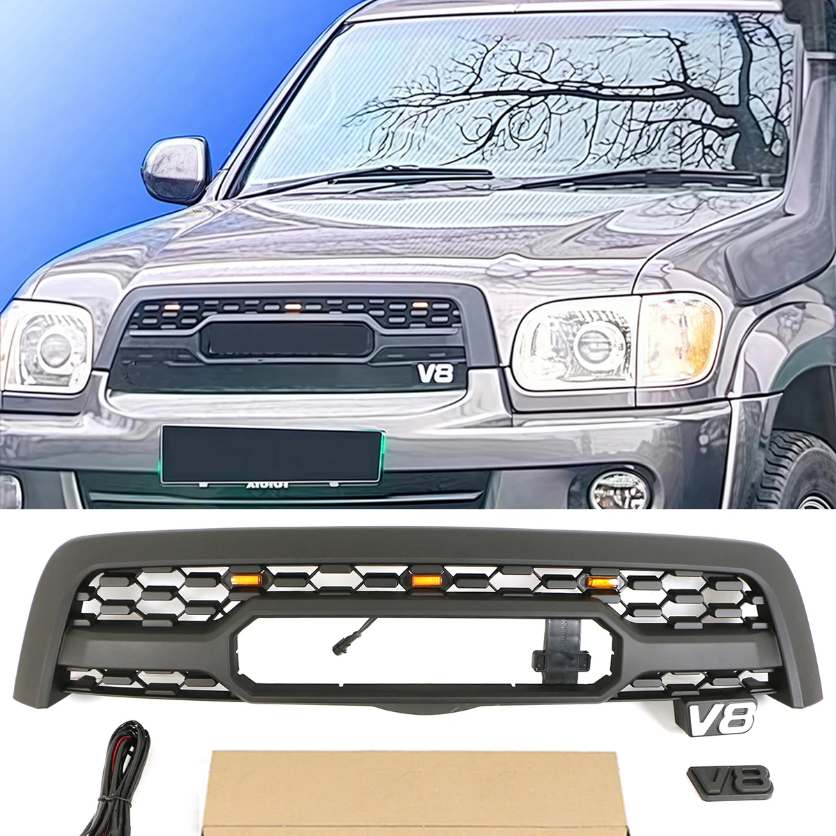 Front Grill W/light Fits For 2001-2004 / 2005-2007 Toyota Sequoia TRD Style Blcak Grille
Front Grill W/light Fits For 2001-2004 / 2005-2007 Toyota Sequoia TRD Style Blcak Grille
