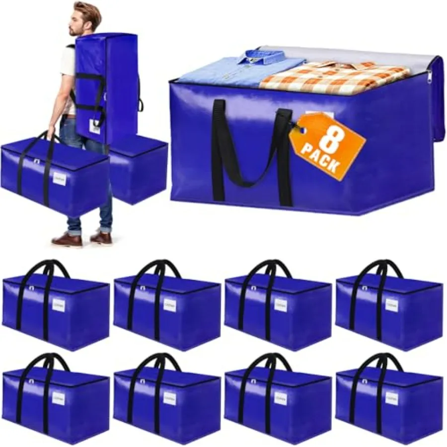 8-Pack Moving Bags with Backpack Straps and Carry Handles, -93 L Heavy Duty Storage Totes for Space Saving, Foldable Storage Ba
8-Pack Moving Bags with Backpack Straps and Carry Handles, -93 L Heavy Duty Storage Totes for Space Saving, Foldable Storage Ba