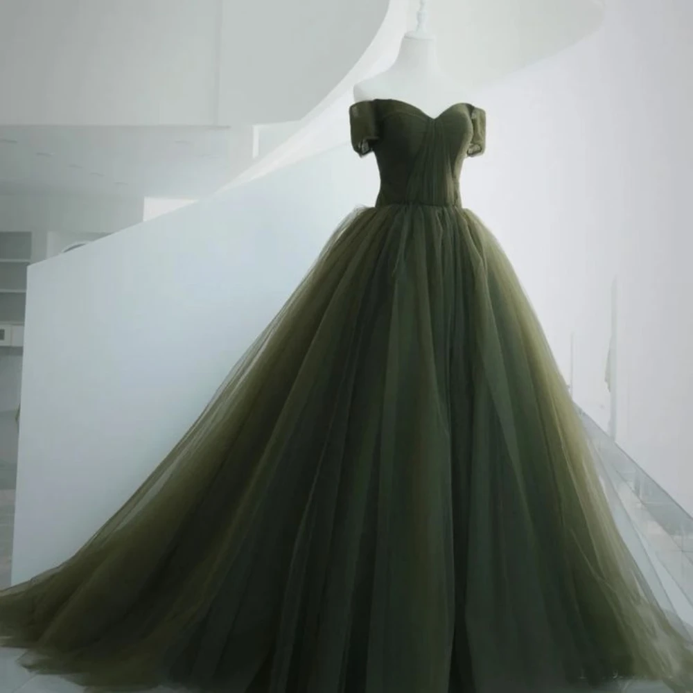 Elegant Dark Green Wedding Prom Evening Dresses Off The Shoulder Floor Length Train Graduation Party Dress Luxury Party Dress
Elegant Dark Green Wedding Prom Evening Dresses Off The Shoulder Floor Length Train Graduation Party Dress Luxury Party Dress