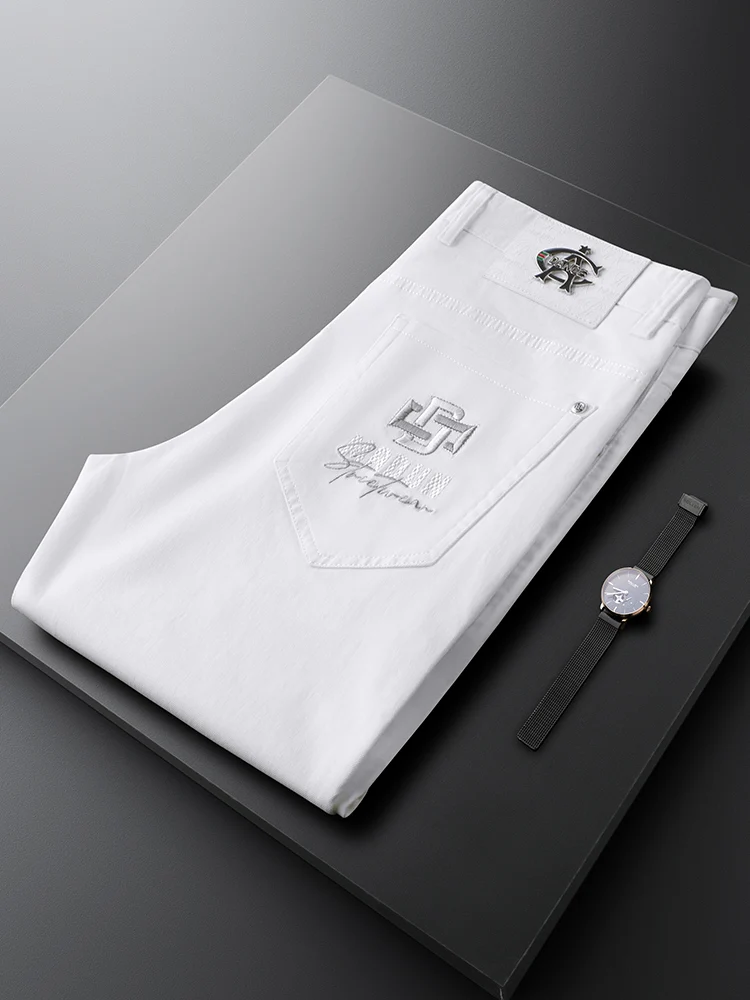 White Slim Fit Casual Pants Men's Summer Thin Breathable Comfortable Young Busin Casual Trendy Trousers Faionable
White Slim Fit Casual Pants Men's Summer Thin Breathable Comfortable Young Busin Casual Trendy Trousers Faionable