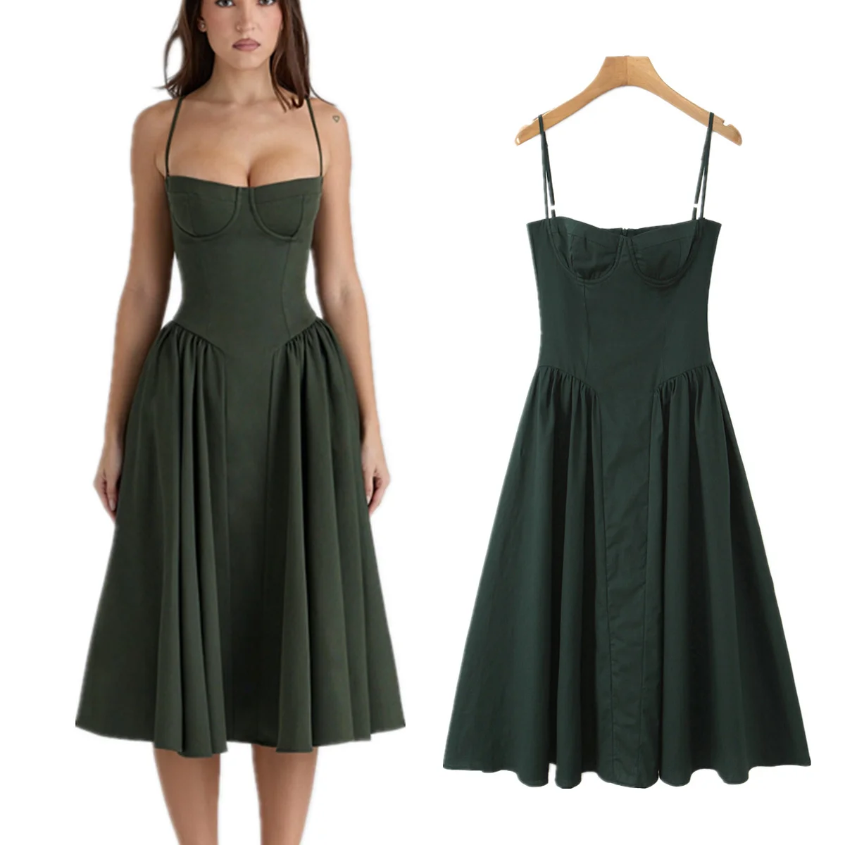 Jenny&Dave 2026 Summer Fashion Cotton Elegant Party Dresses,Vestidos Womens Dresses,Long Dress Dark Green Spaghetti Strap Dress
Jenny&Dave 2026 Summer Fashion Cotton Elegant Party Dresses,Vestidos Womens Dresses,Long Dress Dark Green Spaghetti Strap Dress