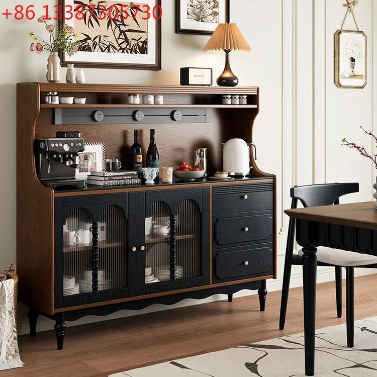 French retro solid wood dining side cabinet light luxury high-end wall storage and storage integrated
French retro solid wood dining side cabinet light luxury high-end wall storage and storage integrated