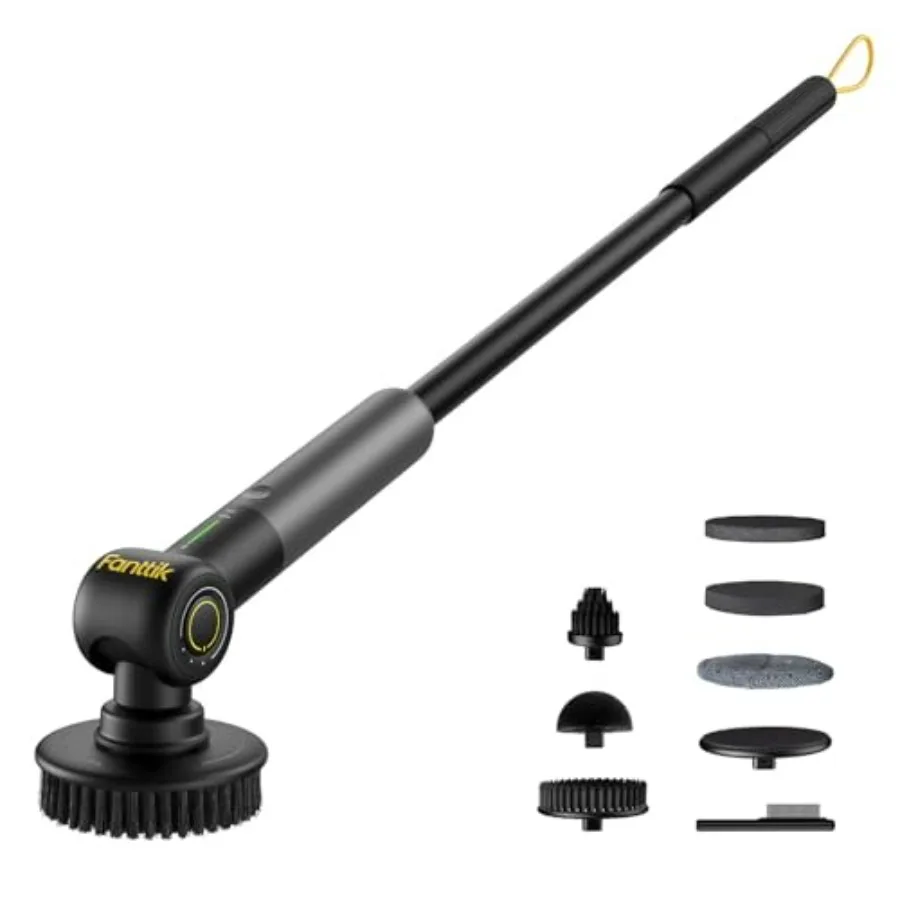 Bathroom, tile, and grout cleaner with VoltiPulse motor, black ABS plastic body, dual-speed operation, 6 brush heads, adjustabl
Bathroom, tile, and grout cleaner with VoltiPulse motor, black ABS plastic body, dual-speed operation, 6 brush heads, adjustabl