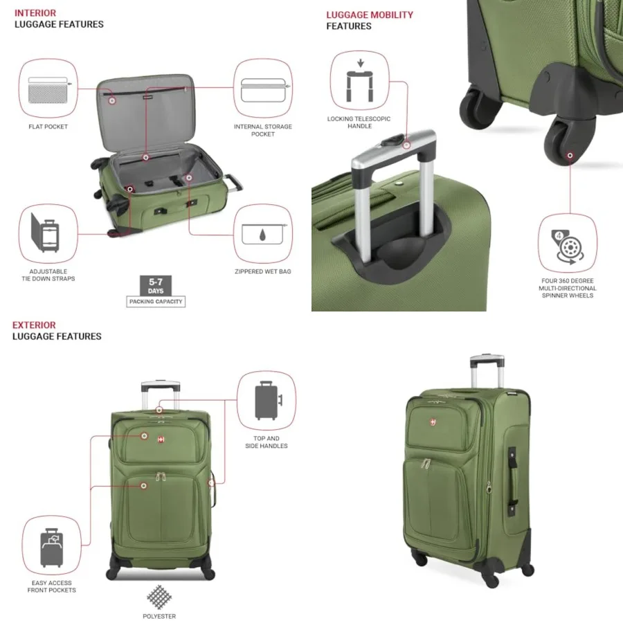 Sion Softside Expandable Spinner Luggage Durable Lightweight Travel Suitcase
Sion Softside Expandable Spinner Luggage Durable Lightweight Travel Suitcase