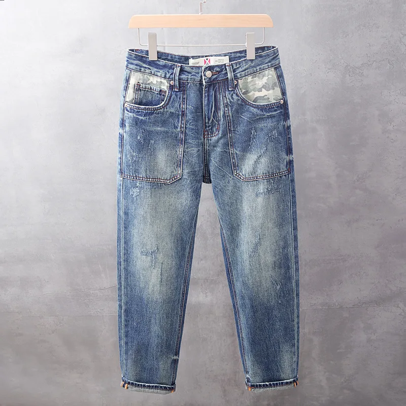2025 новые модные брендовые модные мужские джинсы, свободные прямые камуфляжные джинсовые брюки, потертые водой
2025 новые модные брендовые модные мужские джинсы, свободные прямые камуфляжные джинсовые брюки, потертые водой