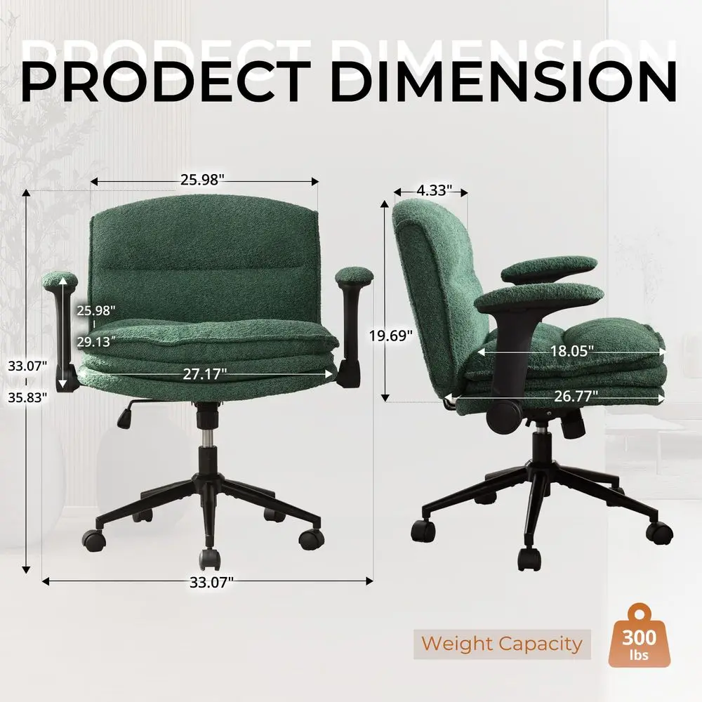 Criss Cross Chair with Adjustable Flipup Arms and Wheels, Comfort Ergonomic Office Desk Armchair with 3 Layer Cushions, Wide Se
Criss Cross Chair with Adjustable Flipup Arms and Wheels, Comfort Ergonomic Office Desk Armchair with 3 Layer Cushions, Wide Se