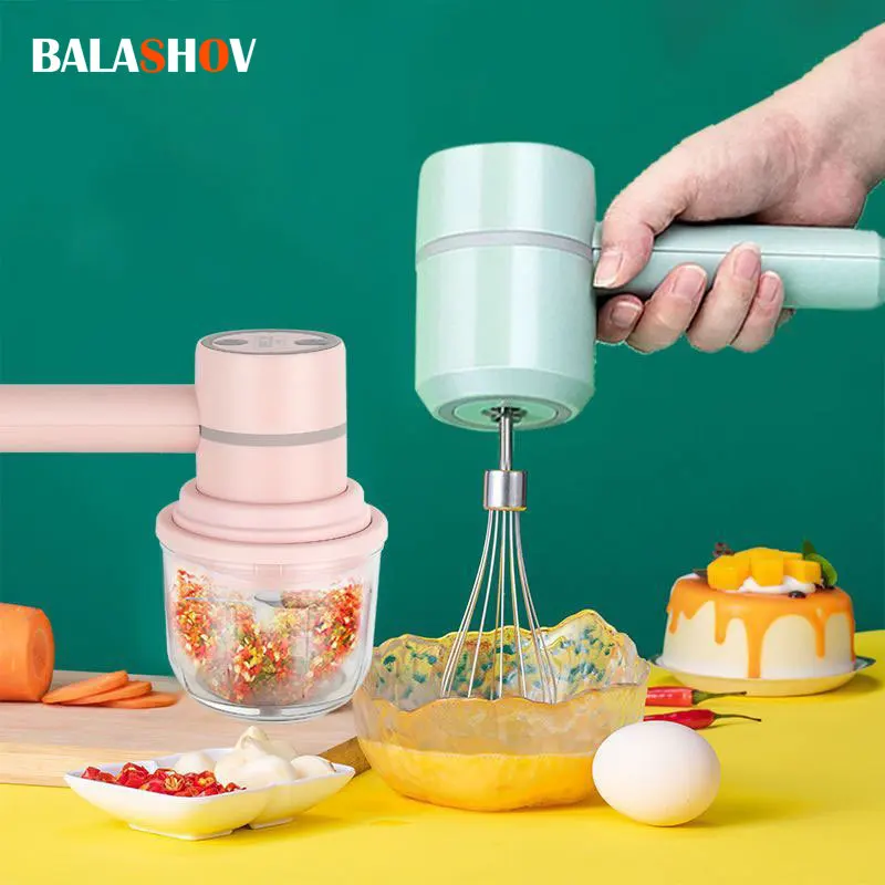 Wireless Food Mixers 2 In 1 Portable Electric Garlic Chopper Masher Whisk Egg Beater 3-Speed Control Kitchen Handheld Frother
Wireless Food Mixers 2 In 1 Portable Electric Garlic Chopper Masher Whisk Egg Beater 3-Speed Control Kitchen Handheld Frother