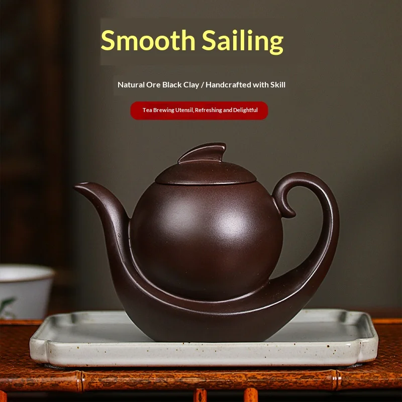 Zisha Teapot "Smooth Sailing" Original Black Clay Handmade Teapot Tea Set Gift
Zisha Teapot "Smooth Sailing" Original Black Clay Handmade Teapot Tea Set Gift