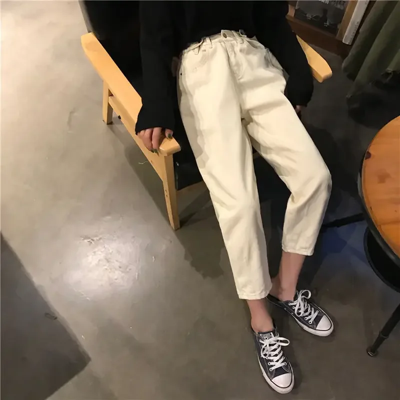 Ladies New Fashion Vintage Casual Loose Straight Trousers S-4XL Autumn Spring Women 2 Color Jeans Solid High Waist Denim Pants
Ladies New Fashion Vintage Casual Loose Straight Trousers S-4XL Autumn Spring Women 2 Color Jeans Solid High Waist Denim Pants