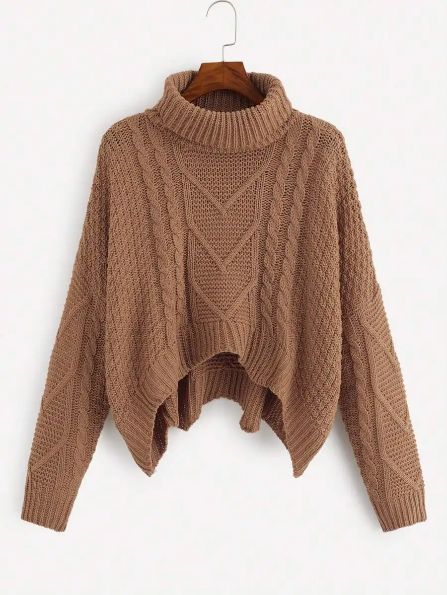 Cable Knit Asymmetrical Hem Sweater Long Sleeve Casual Pullover Fall Winter
Cable Knit Asymmetrical Hem Sweater Long Sleeve Casual Pullover Fall Winter