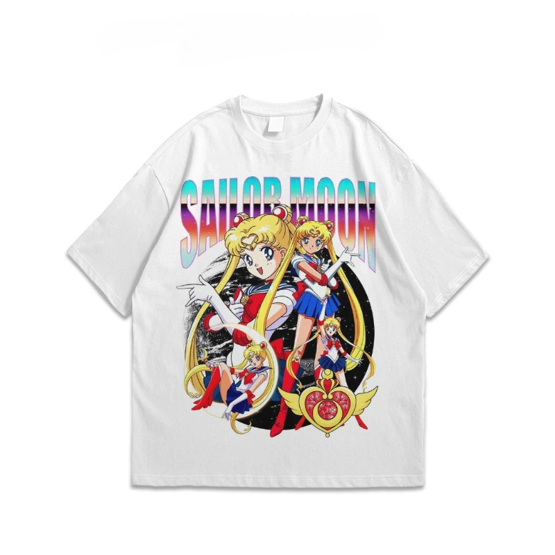 Japanese Animation Oversized Sailor Moon Men's Cotton T-shirt Summer New Retro Men's and Women's Streetwear
Japanese Animation Oversized Sailor Moon Men's Cotton T-shirt Summer New Retro Men's and Women's Streetwear