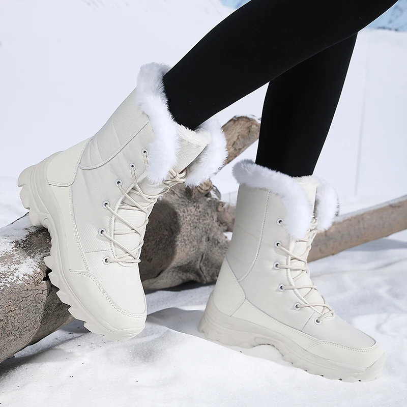 White Winter Boots Plush Warm Middle Boots Women's Winter Thick Warm Black Comfortable Snow Boots Flat Shoes Zapatos Mujer 2024
White Winter Boots Plush Warm Middle Boots Women's Winter Thick Warm Black Comfortable Snow Boots Flat Shoes Zapatos Mujer 2024