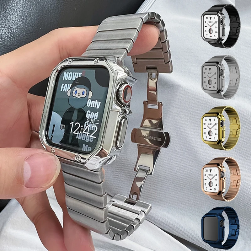 Чехол из ТПУ для телефона + металлический ремешок для Apple Watch Ultra 2 Band 49 мм 45 мм 44 мм 41 мм 40/38 браслет из нержавеющей стали серии 9 8 7 SE 6
Чехол из ТПУ для телефона + металлический ремешок для Apple Watch Ultra 2 Band 49 мм 45 мм 44 мм 41 мм 40/38 браслет из нержавеющей стали серии 9 8 7 SE 6